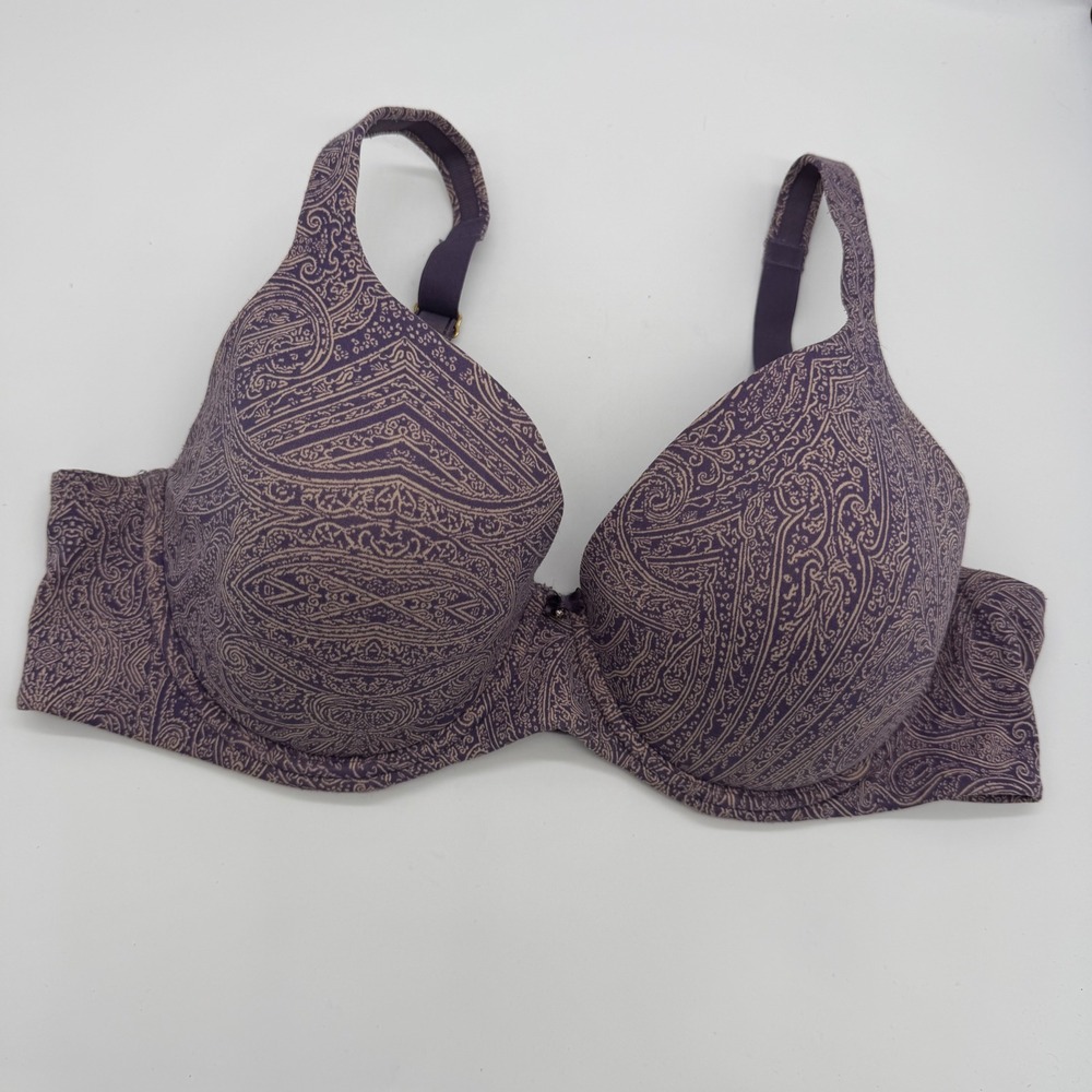 Soma Embraceable Full Coverage Bra 40D Purple Paisley 051503‎